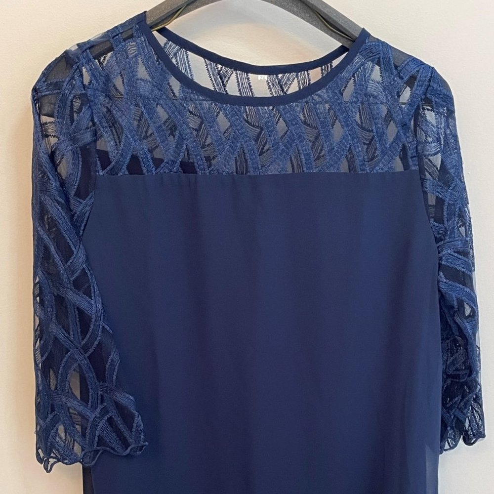 VSmee Women's Party Dress Lace Dress Long Dress, 2XL, Dark Blue